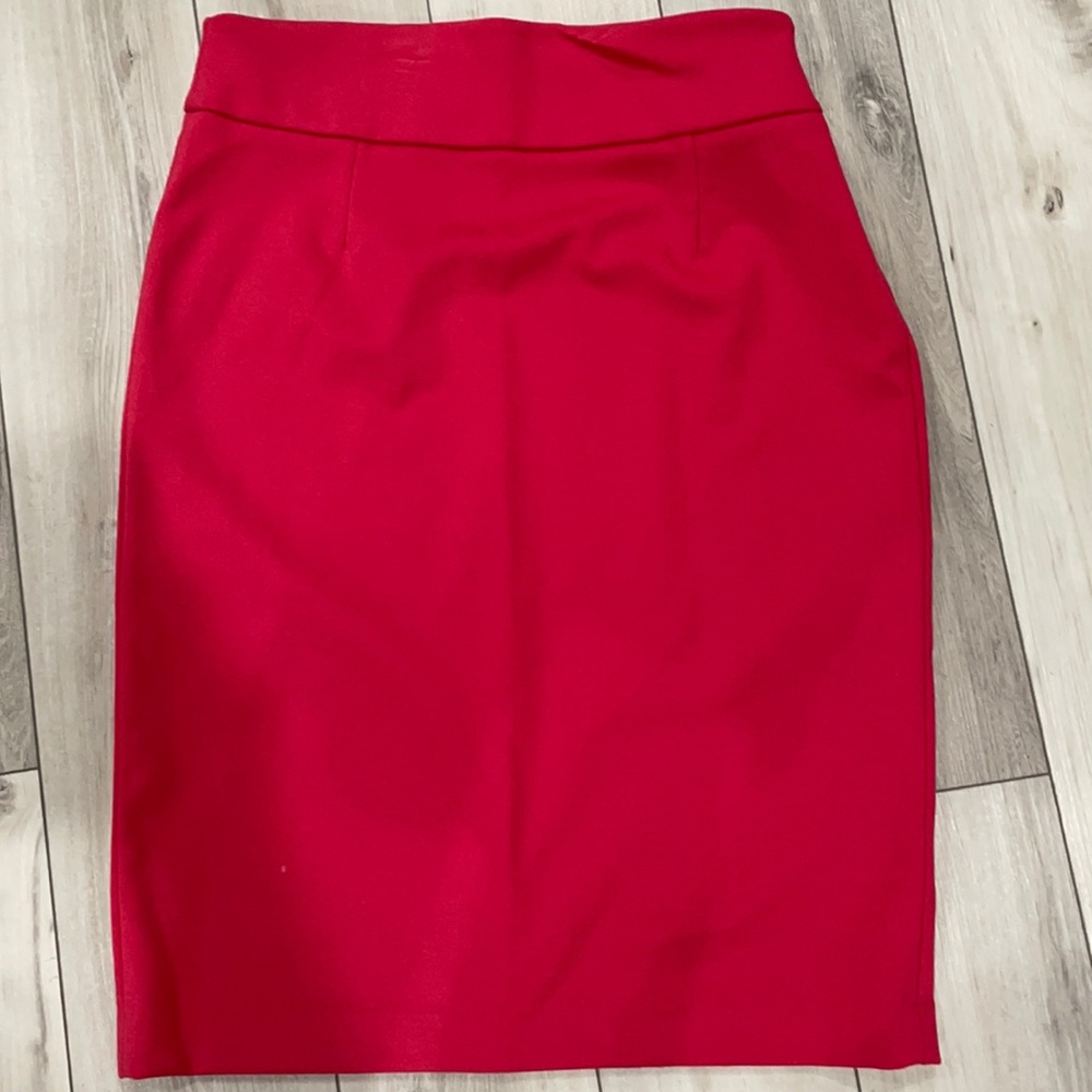 Knit skirt. Last photo shows skirt next to a red sweater for color comparison